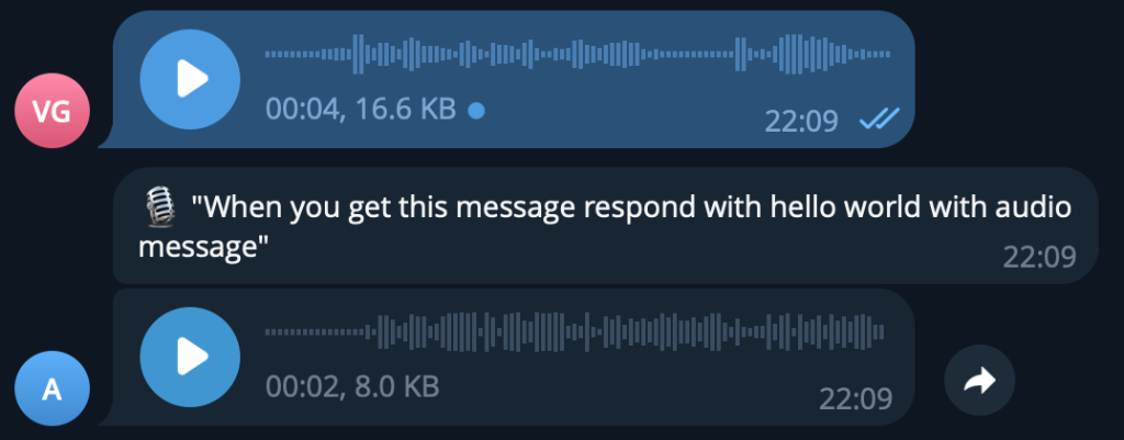Telegram Audio Response from Hermes